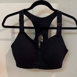 Nike Women's Black Zip-Front Sports Bra